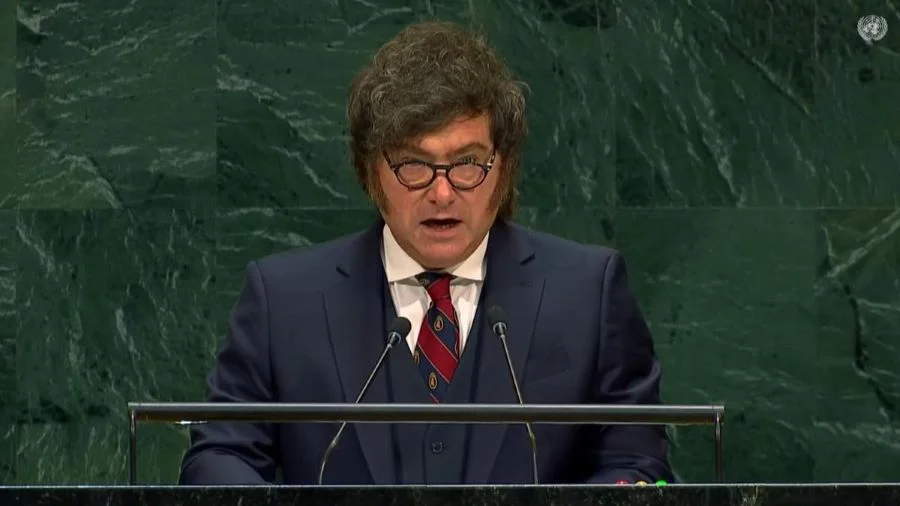 Presidente Javier Milei en su discurso ante la ONU