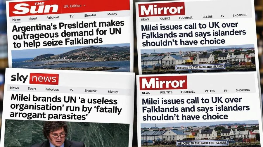 “Una exigencia escandalosa” la reacción de medios británicos al discurso de Milei en la ONU